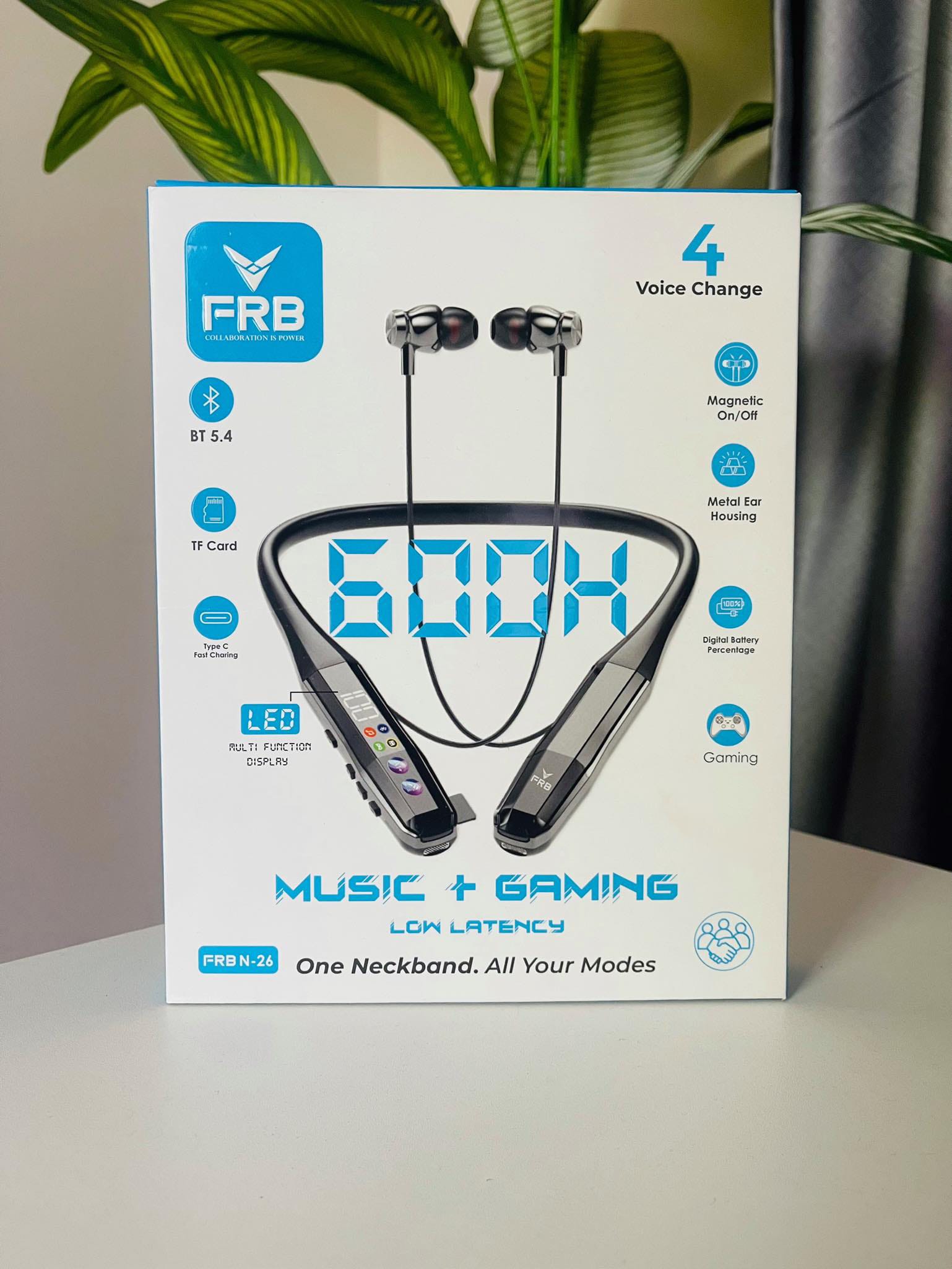 FRB N-26 Neckband – Music + Gaming Beast! 600 Hours Standby
